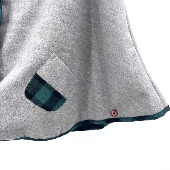 Lingchenyanyu Gray Wool Cat Ears Hooded Cape Coat Kawaii Womens Medium - Picture 4 of 9